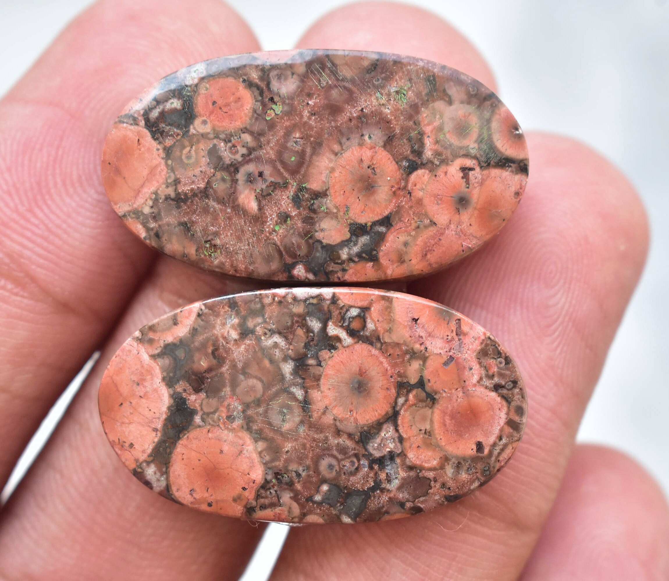 Poppy Jasper Pair Cabochon / Poppy Jasper Pair Gemstone / For Etsy