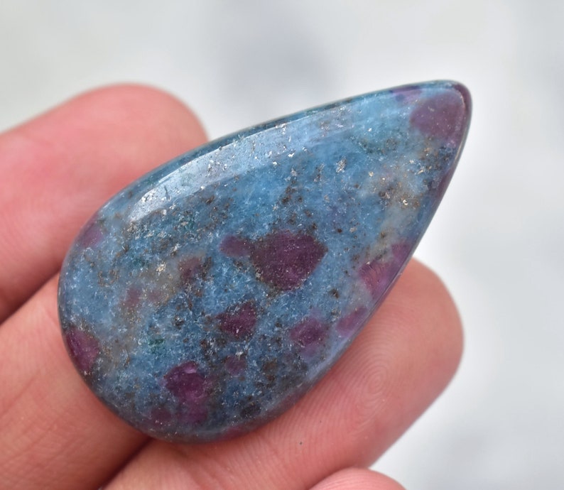 Ruby Kyanite Cabochon Top Selection Ruby Kyanite Gemstone Pear Shape 53.30 Ct 40x23x5 mm Loose Gemstone D-899