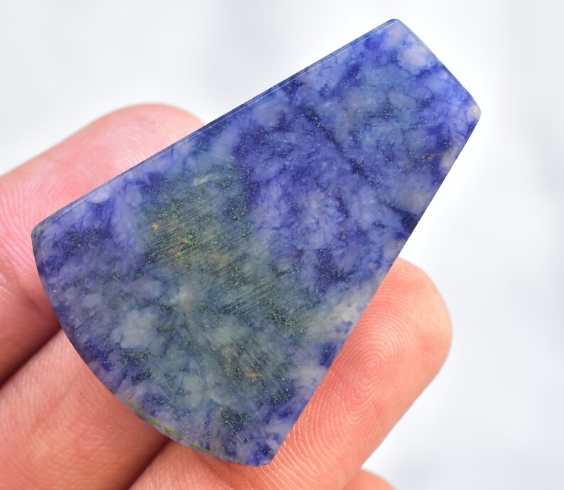 Loose Gemstone E-49 42x30x5 mm Blue Quartz Cabochon Unique Blue Quartz Gemstone Freeform Shape 47.50 Ct