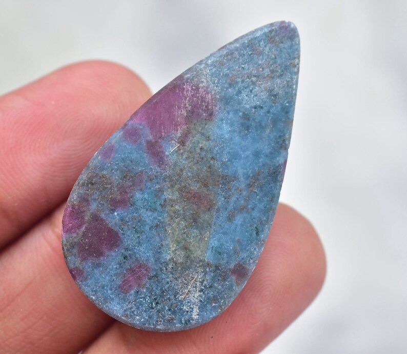 Ruby Kyanite Cabochon Top Selection Ruby Kyanite Gemstone Pear Shape 53.30 Ct 40x23x5 mm Loose Gemstone D-899