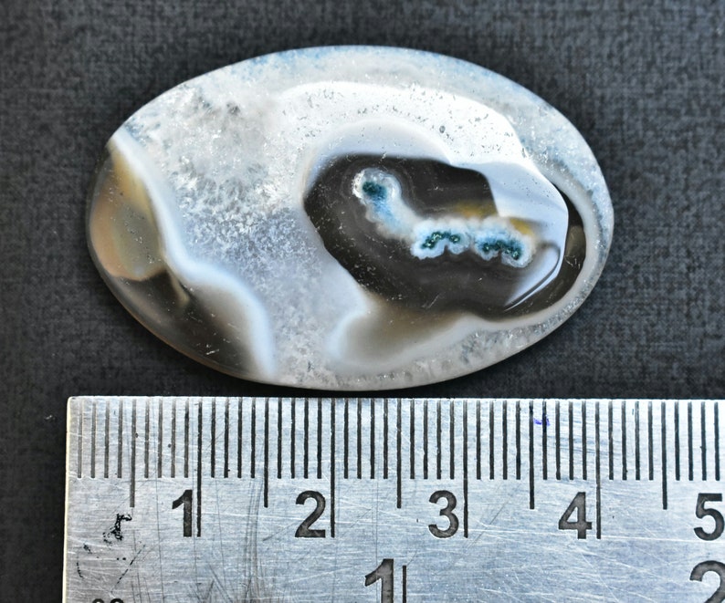 Loose Gemstone SK-547 Solar Moss Agate Cabochon Solar Moss Agate Gemstone For Jewelry Oval Shape 49.95 Ct 40X26X5 mm