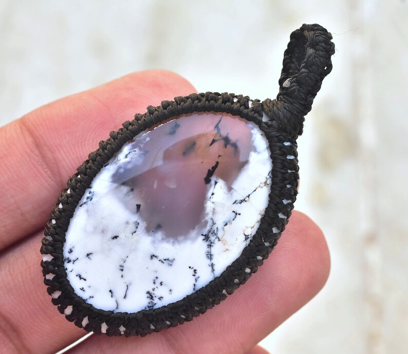 40X27X6 mm Loose Gemstone B-132 Dendrite Opal Pendant Dendrite Opal Macrame Pendant Gemstone Pendant Oval Shape 51.00 Ct