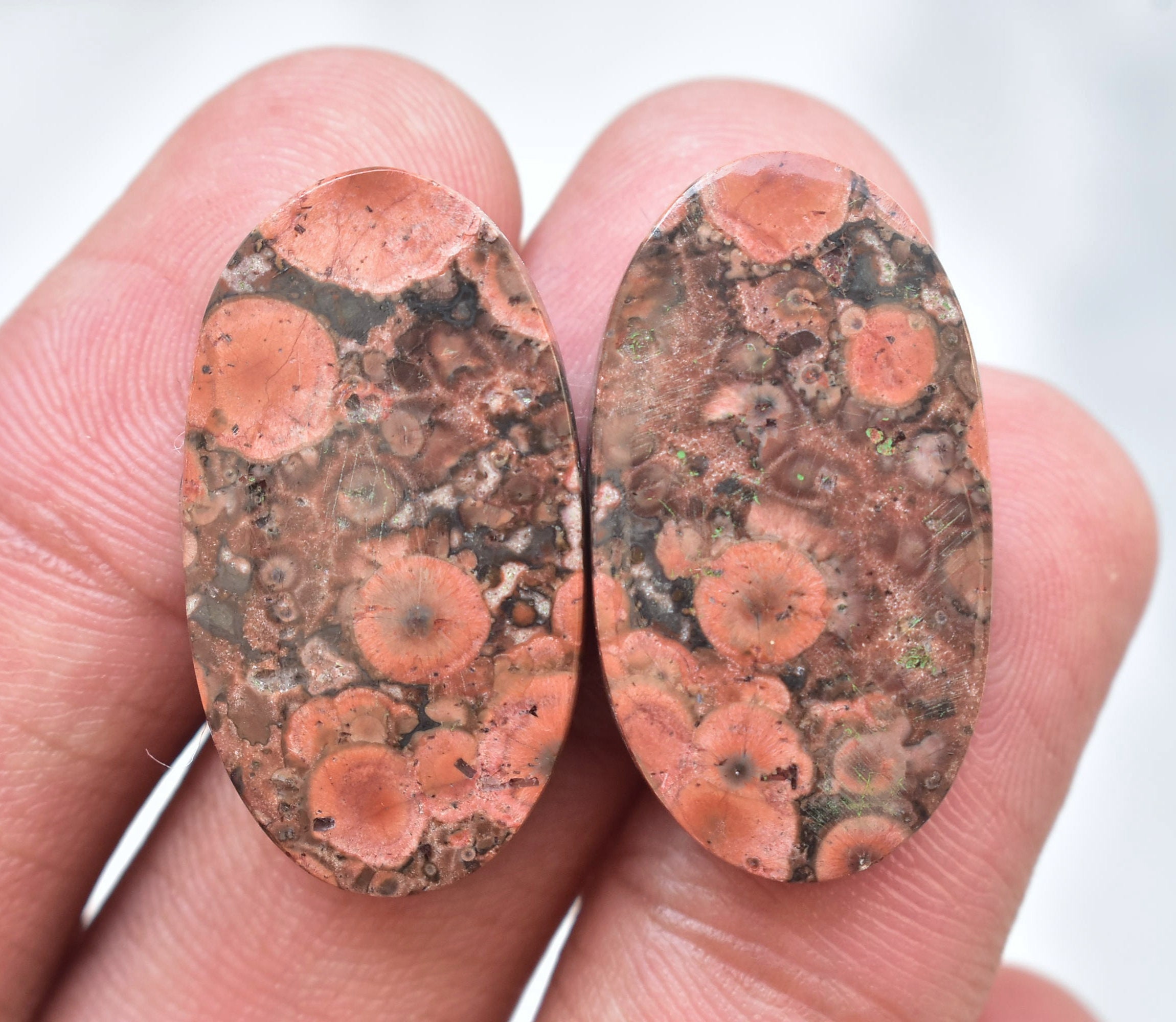Poppy Jasper Pair Cabochon / Poppy Jasper Pair Gemstone / For Etsy