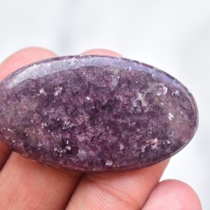 Purple Lepidolite Cabochon / Top Grade Purple Lepidolite Gemstone / Oval Shape / 49.15 Ct. / 43X24X5 mm. Loose Gemstone C-558 image 3