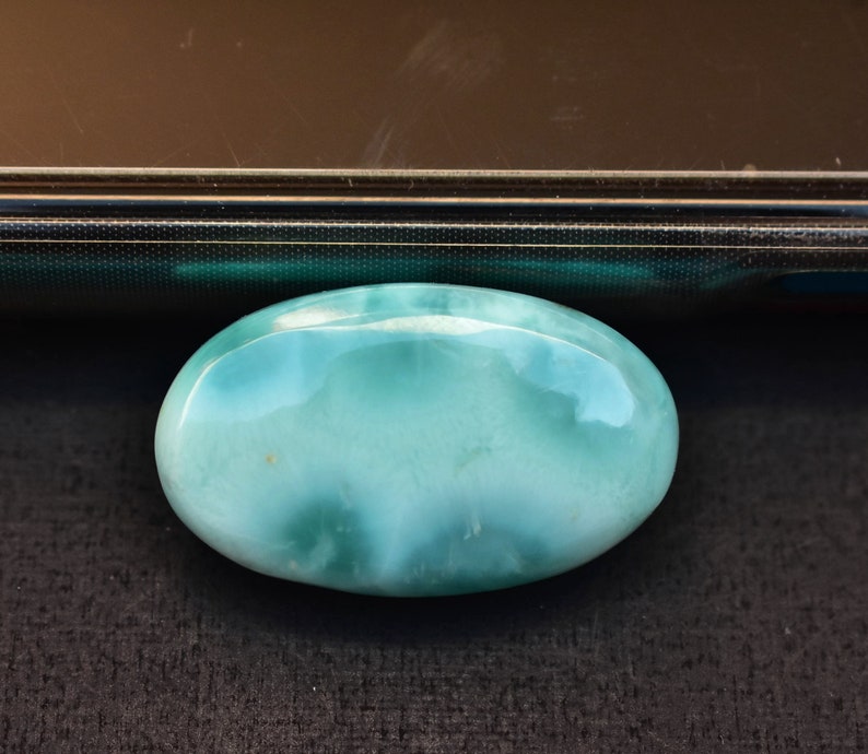 Larimar Cabochon Top Grade Larimar Gemstone High Qualiity For Jewelry Oval Shape 26.35 Ct Loose Gemstone B-444 26x16x7 mm
