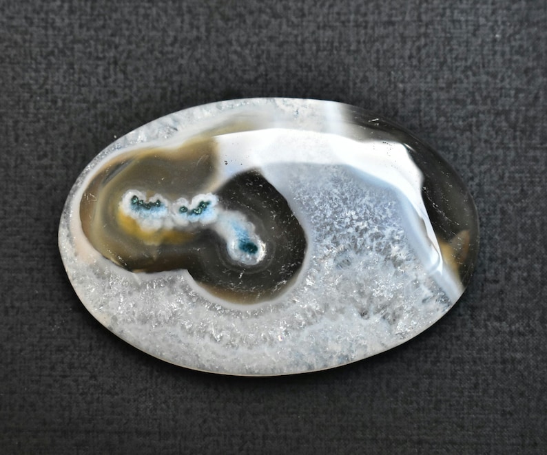 Loose Gemstone SK-547 Solar Moss Agate Cabochon Solar Moss Agate Gemstone For Jewelry Oval Shape 49.95 Ct 40X26X5 mm