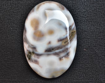 Ocean Jasper Cabochon / Top Quality Ocean Jasper Gemstone / For Jewelry / Oval Shape 52.00 Ct. / 40X27X6 mm. Loose Gemstone SK-788