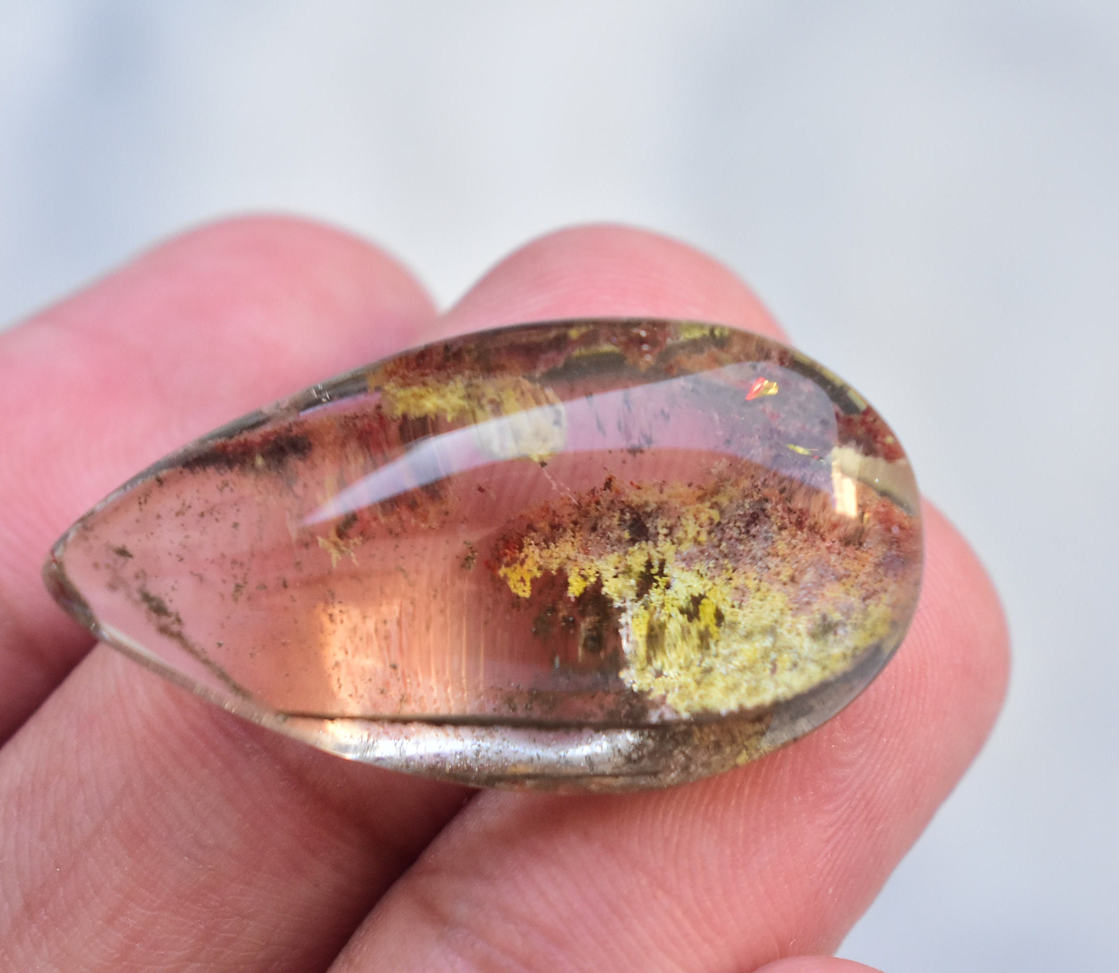 Lodolite Quartz Cabochon / Garden Quartz Gemstone / Lodolite Etsy