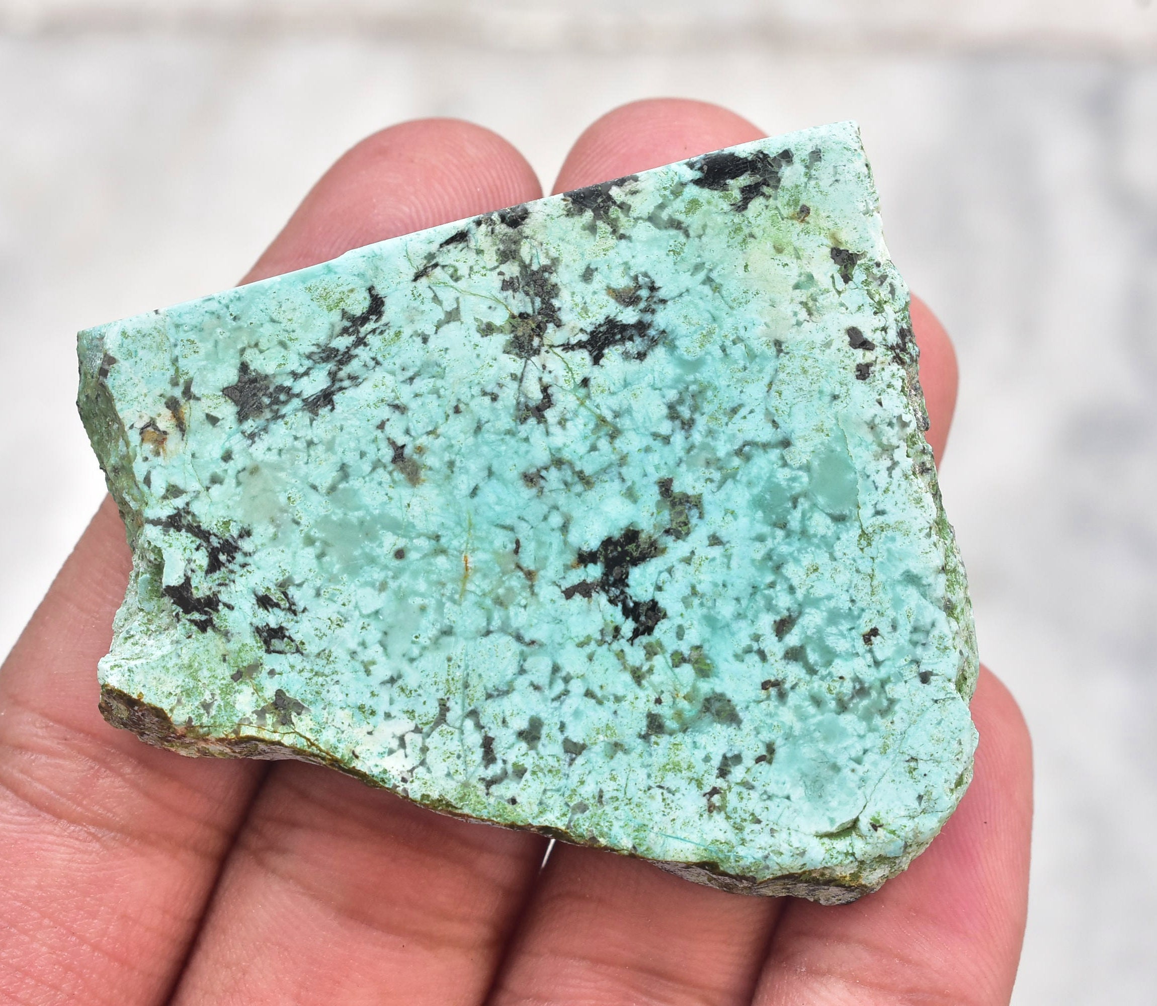 Turquoise Rough Slice / High Quality Turquoise Gemstone Slab / | Etsy