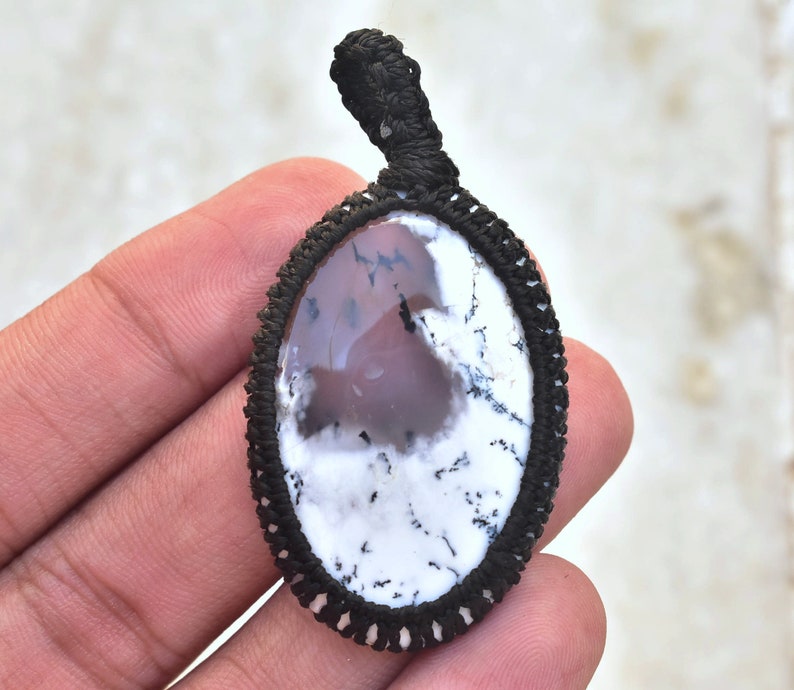 40X27X6 mm Loose Gemstone B-132 Dendrite Opal Pendant Dendrite Opal Macrame Pendant Gemstone Pendant Oval Shape 51.00 Ct