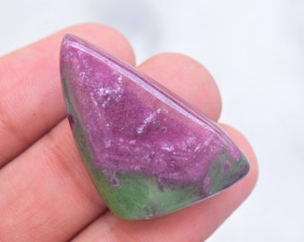 Ruby Zoisite Cabochon / High quality Ruby Ziosite Gemstone / Freeform Shape / 45.00 Ct. / 33x21x6 mm. Loose Gemstone F-641