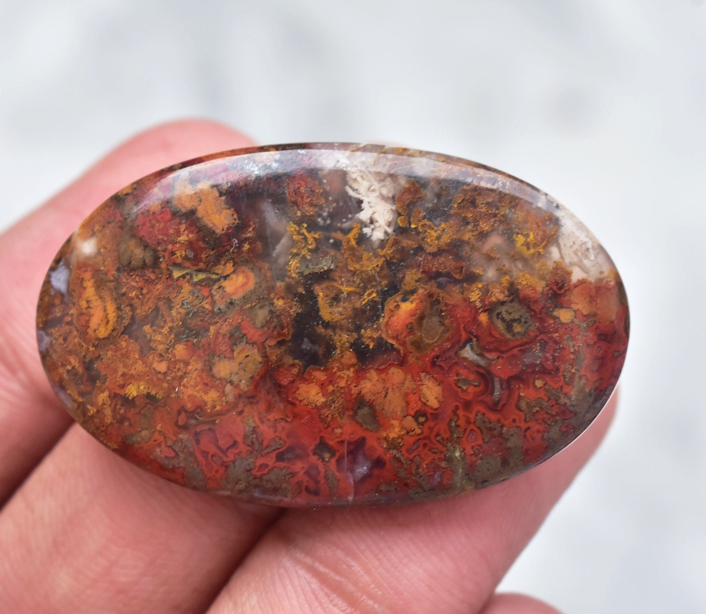 Moss Agate Cabochon / Red Moss Agate Gemstone / For Jewelry / | Etsy