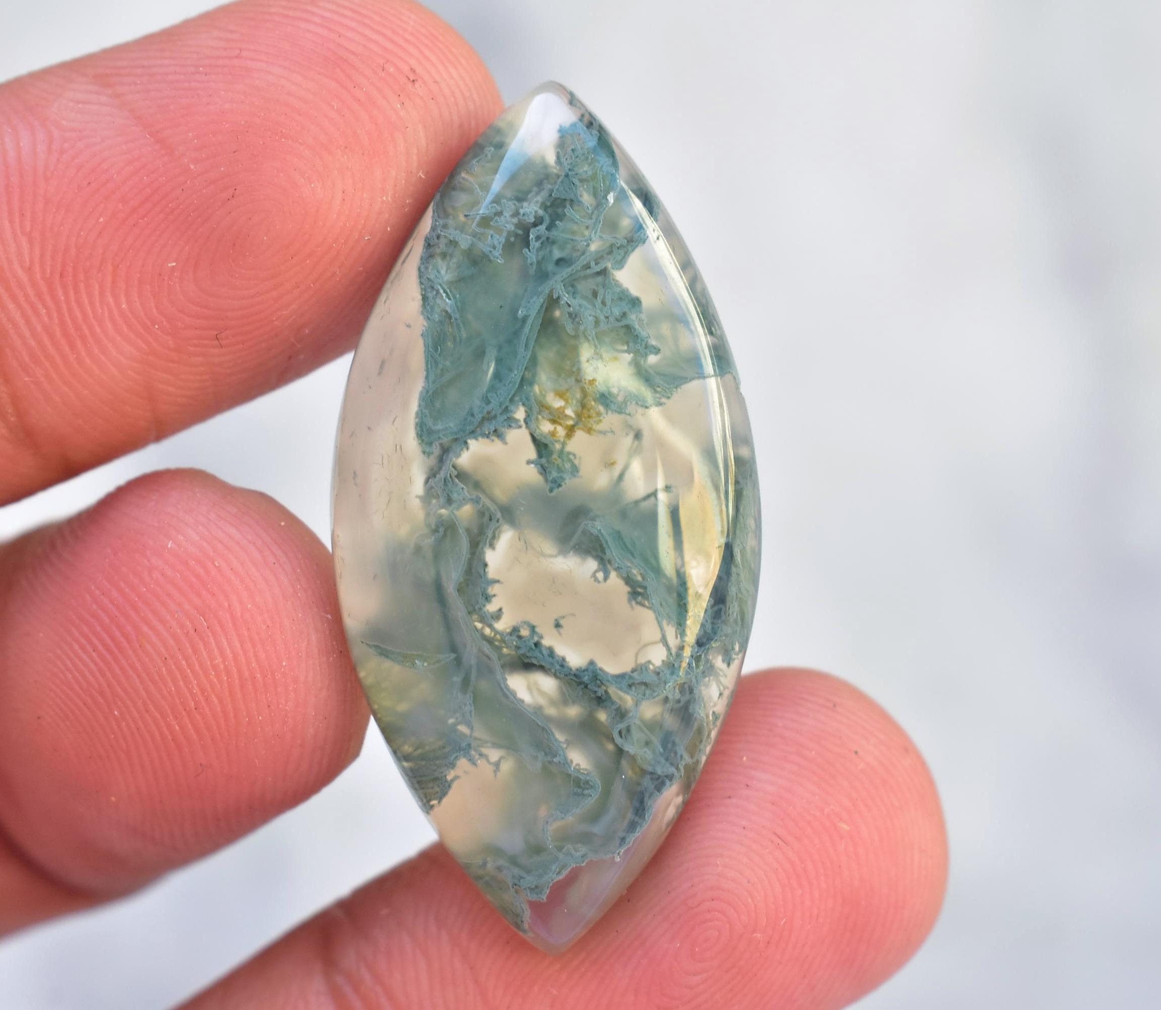 Green Moss Agate Cabochon / AAA Green Moss Agate Gemstone | Etsy