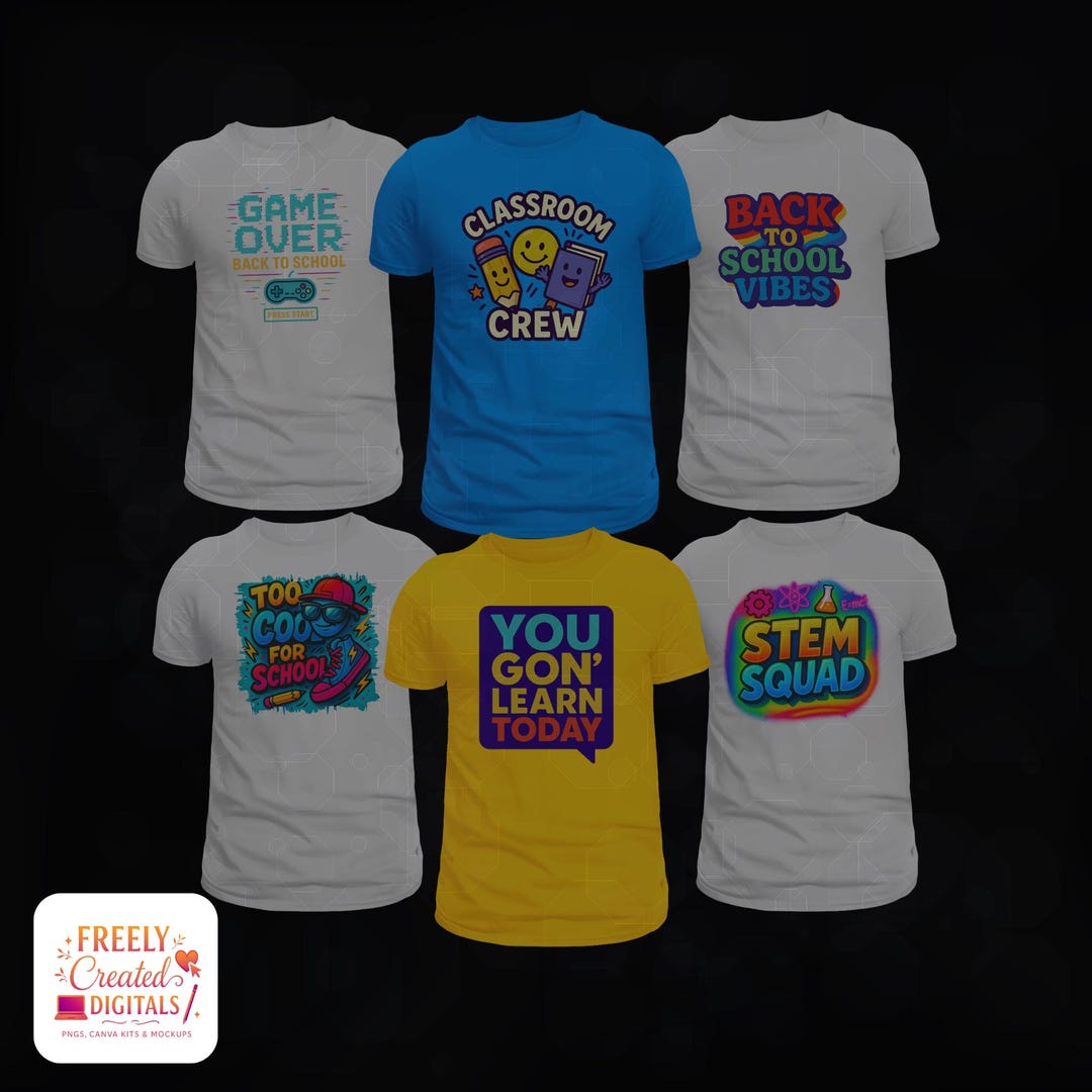 Teacher PNG Bundle | Back to School T-shirt Designs (digital Download ...
