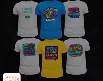 Lehrerin PNG-Bundle | Zurück zu Schule T-Shirt Designs (digitaler Download)