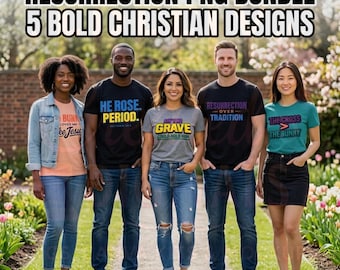 Auferstehung Sonntag PNG Bündel | 5 Christliche Ostern Shirt Designs (Digitaler Download)