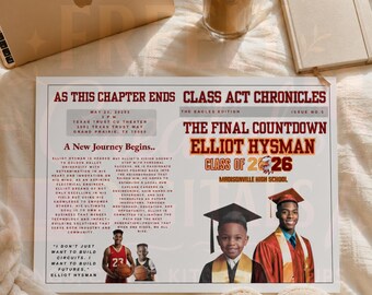 Abitur Zeitung Vorlage Canva | Class of 2026 Senior Poster (Digitaler Download)