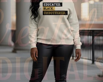 Schwarze Geschichte Monat PNG | Erzogen. Schwarz. Ungestört. Motiv (Digitaler Download)