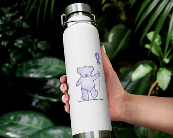 Watercolor Chiari Malformation 22oz Vacuum Insulated Water Bottle | Cute Chiari Surgery Gift, Chiari Warrior, Chiari Malformation Awareness