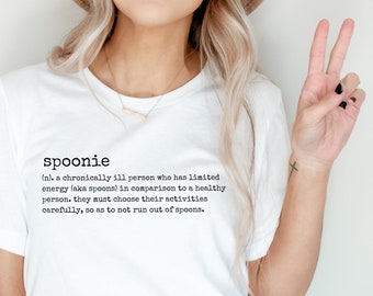 Spoonie Definiton Unisex T-Shirt | Chronic Pain, Chronic Illness Awareness, Spoon Theory, Spoonie Tee