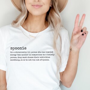 Spoonie Definiton Unisex T-Shirt Chronic Pain, Chronic Illness Awareness, Spoon Theory, Spoonie Tee White