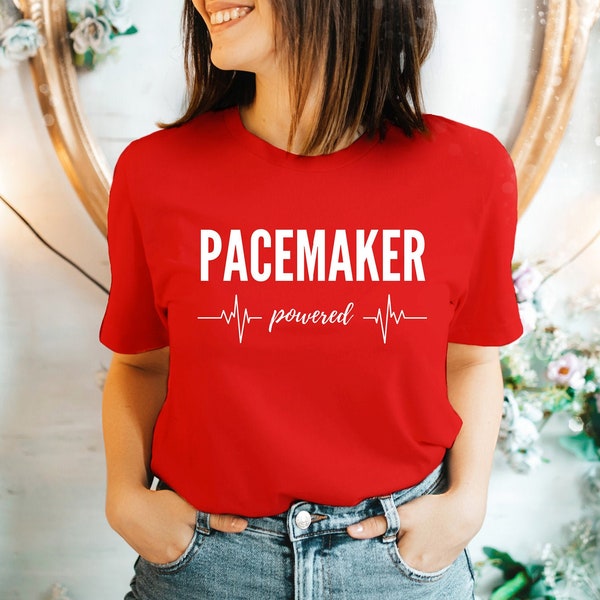 Pacemaker Powered Unisex T-Shirt | Pacemaker Surgery, Tachycardia, Bradycardia, Heart Surgery, Battery-Powered Heart