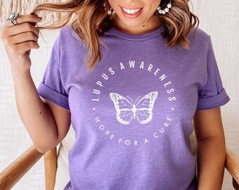 Lupus Awareness "Hope For A Cure" Unisex T-Shirt | SLE, Systemic Lupus Erythematosus Warrior Tee