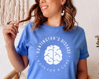 Huntington's Disease Unisex Awareness T-Shirt | Huntington's Disease Cute Brain Tee, Huntington's Warrior Gift, Brain Disease Shirt