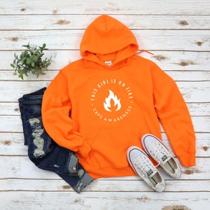 CRPS "This Girl Is On Fire" Awareness Hooded Sweatshirt | Complex Regional Pain Syndrome Hoodie, Chronic Pain