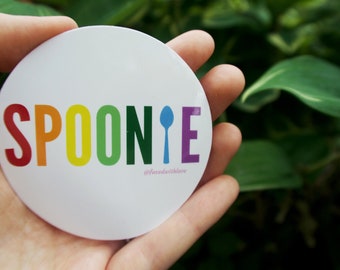 PERSÖNLICHER ARTIKEL | Regenbogen Spoonie 3 "Vinyl Aufkleber | Chronische Krankheit, Autoimmunkrankheit, EDS, Töpfe, Löffel-Theorie