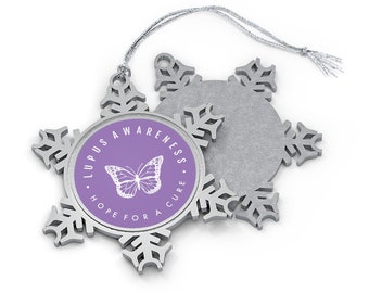 Lupus Awareness "Hope For A Cure" Snowflake Ornament | Lupus Awareness Ornament, Systemic Lupus Erythematosus Christmas Gift, SLE Gift