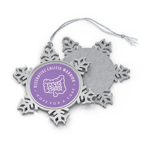 Colitis Colitis ""Hope For A Cure"" Schneeflocken Ornament | UC Awareness Ornament, Colitis Geschwür Weihnachtsgeschenk, Colitis Ornament