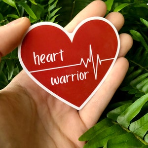 RETIRING ITEM | Heart Warrior 3” Vinyl Sticker | Open Heart Surgery Survivor Gift, Congenital Heart Disease Sticker, CHD