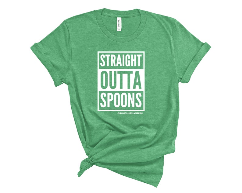 Spoonie Straight Outta Spoons Unisex T-Shirt Spoon Theory, Chronic Illness, Invisible Illness Dysautonomia, EDS, Autoimmune Disease Heather Kelly