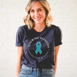 Trigeminal Neuralgia Hope For A Cure Unisex Awareness T-Shirt Trigeminal Neuralgia Awareness Tee, Facial Pain Warrior, Cute TN Apparel Heather Navy