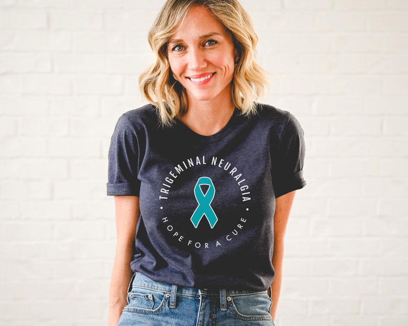 Trigeminal Neuralgia Hope For A Cure Unisex Awareness T-Shirt Trigeminal Neuralgia Awareness Tee, Facial Pain Warrior, Cute TN Apparel Heather Navy