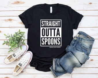Spoonie "Straight Outta Spoons" Unisex T-Shirt | Spoon Theory, Chronic Illness, Invisible Illness | Dysautonomia, EDS, Autoimmune Disease
