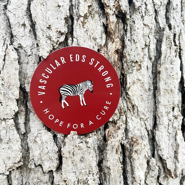 RETIRING ITEM | Vascular EDS Strong "Hope For A Cure" 3" Vinyl Sticker | vEDS Awareness, vEDS Warrior, RED4VEDS, vEDS Zebra Sticker