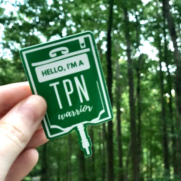 RETIRING ITEM | TPN Warrior 3” Vinyl Green Sticker | Total Parenteral Nutrition, Gastroparesis, Intestinal Dismotility | Waterproof