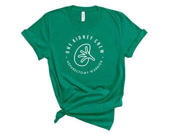 One Kidney Crew "Nephrectomy Warrior" Unisex T-Shirt | Kidney Removal Surgery Gift, Nephrectomy Gift, Running On One Kidney