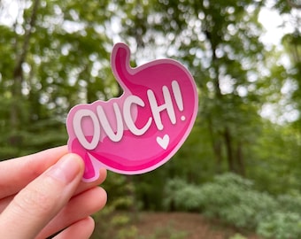 RETIRING ITEM | Stomach Ouch 3” Vinyl Sticker | Gastroparesis Awareness, IBS Warrior, Celiac Disease, Gastritis, Stomach Cancer