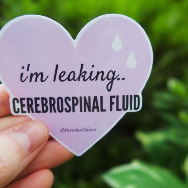 RETIRING ITEM | Cerebrospinal Fluid Leak Awareness 3” Vinyl Sticker, Spontaneous CSF Leak | Purple Heart | Waterproof, Tearproof