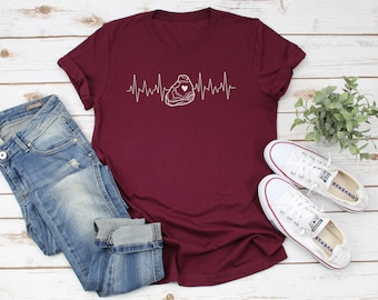 Steak Lover "Heartbeat" Unisex T-Shirt | Ribeye Steak Tee, Cute Carnivore Diet Tee, Carnivore Apparel | Meat Lover Gift, BBQ Tee