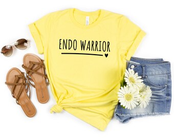 Cute "Endo Warrior" T-Shirt | Endometriosis Awareness Gift, Pelvic Pain, Cramps, Uterus, Endometriosis Surgery Tee