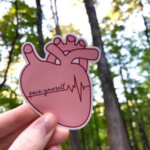 RETIRING ITEM | Pace Yourself 3” Vinyl Red Sticker | Pacemaker Warrior, Pacemaker Surgery, Dysautonomia, POTS, Tachycardia