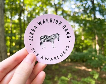 PERSÖNLICHER ARTIKEL | "EDS ""Zebra warrior Gang"" Pink 3" Vinyl Sticker | Ehlers Danlos SYndrom Awareness, Hsd, Seltene Krankheit, Zebra-Krieger."