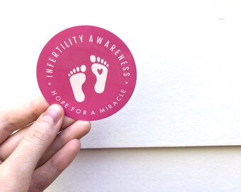 RETIRING ITEM | Infertility Awareness "Hope For A Miracle" 3" Vinyl Sticker | Infertility Mother, IVF Tee, I am 1 in 8, One in Eight