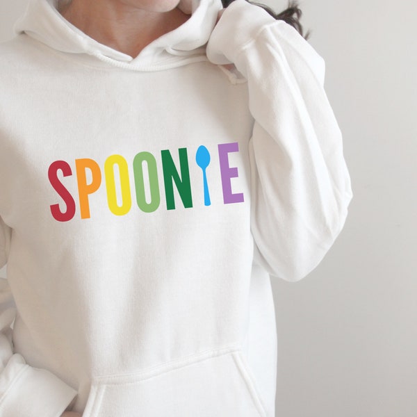 Rainbow Spoonie Unisex Hooded Sweatshirt | Chronic Illness, Dysautonomia, Spoon Theory Hoodie, EDS, POTS, Autoimmune Disease