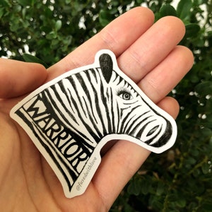RETIRING ITEM | Zebra Warrior Original 3" Vinyl Sticker | Ehlers Danlos Syndrome, HSD, Rare Disease | Waterproof