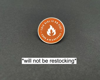 RETIRING ITEM | CRPS "This Girl Is On Fire" 1.25" Enamel Pin | Complex Regional Pain Syndrome Awareness Pin, Crps Accessories